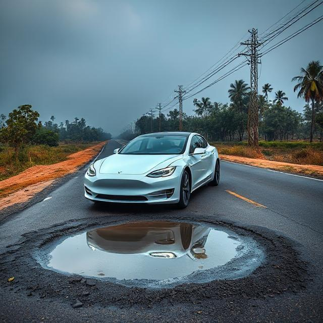 tesla on indian roads