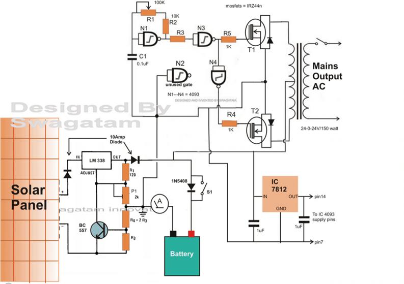 solar inverter block diagram for AC output